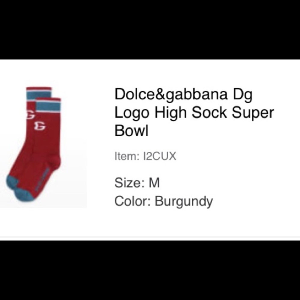 DOLCE & GABBANA dg logo high sock super bowl